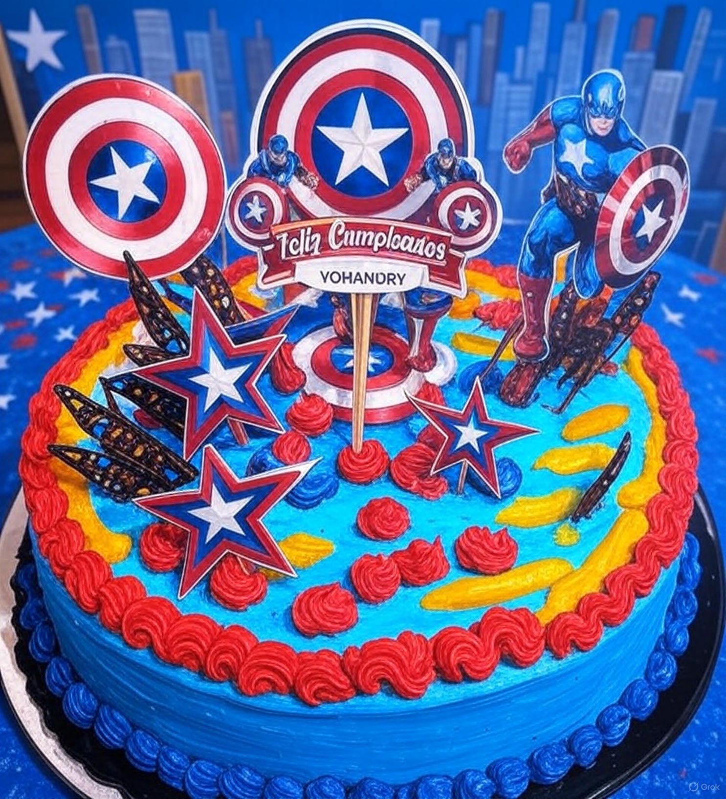 Pastel Diseño Capitán América