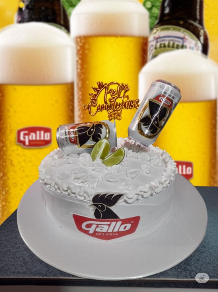 Pastel Diseño Cerveza Gallo