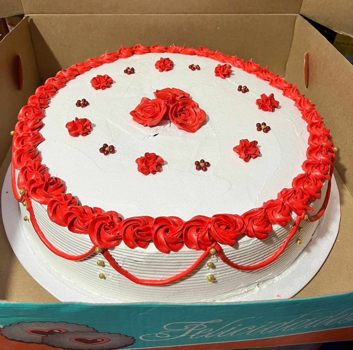 Pastel Diseño Rosas Rojas